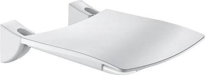 Opklapbaar douchezitje extra comfort RVS wit epoxy
