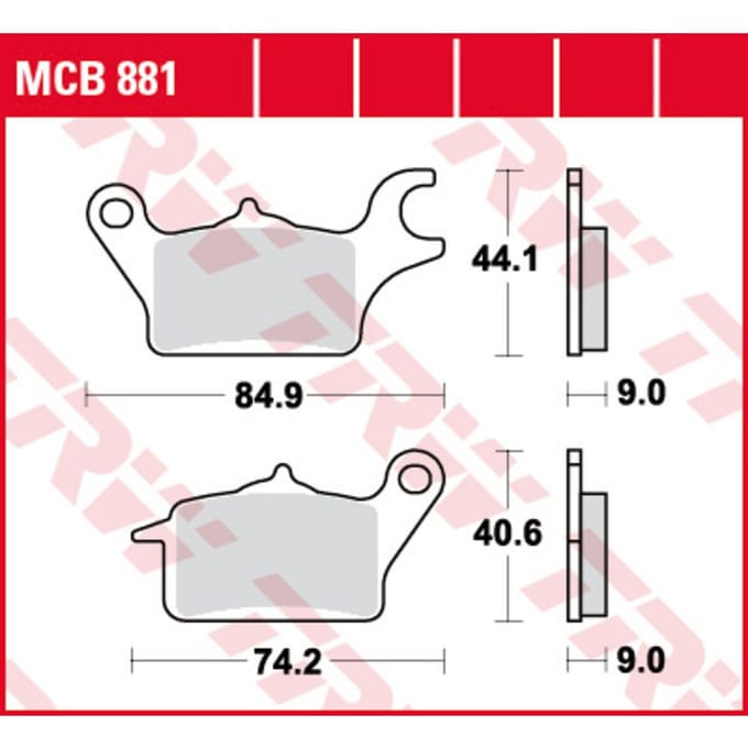 Bremsbelagsatz, ohne Straßenzulassung TRW MOTO MCB881