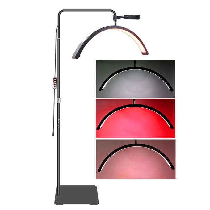Andoer HD-M6XR 36W vloer-LED-videolamp Halvemaanvormig invullicht dimbaar met 5600K wit EU Plug