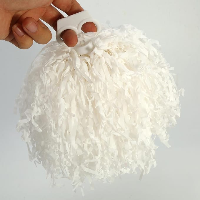 2 stuks cheerleading pompons, cheerleading sportfeest dansaccessoires (wit) white