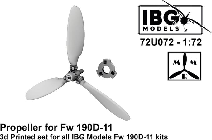 IBG Models Modelbouwpakket Auto - 72U072 3D-geprinte Propeller voor Fw 190D-11 Resin onderdeel - 1:72 - Modelbouw