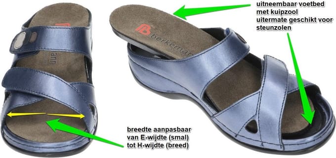 Berkemann -Dames - blauw - slippers & muiltjes - maat 41.5
