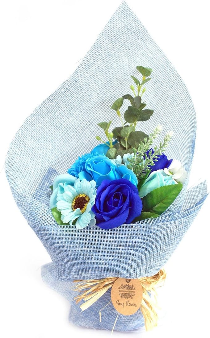 Zeep Bloemen Boeket - Blauw