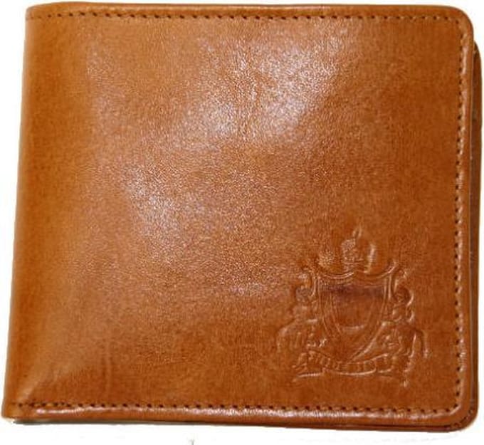 Hidesign lederen portefeuille 'Royal coins' tabak kleur