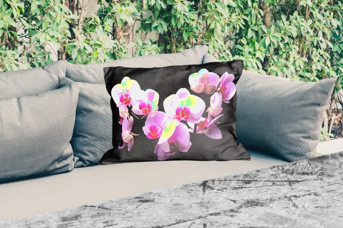 Buitenkussens - Tuin - Orchidee - Bloemen - Roze - Flora - 50x30 cm