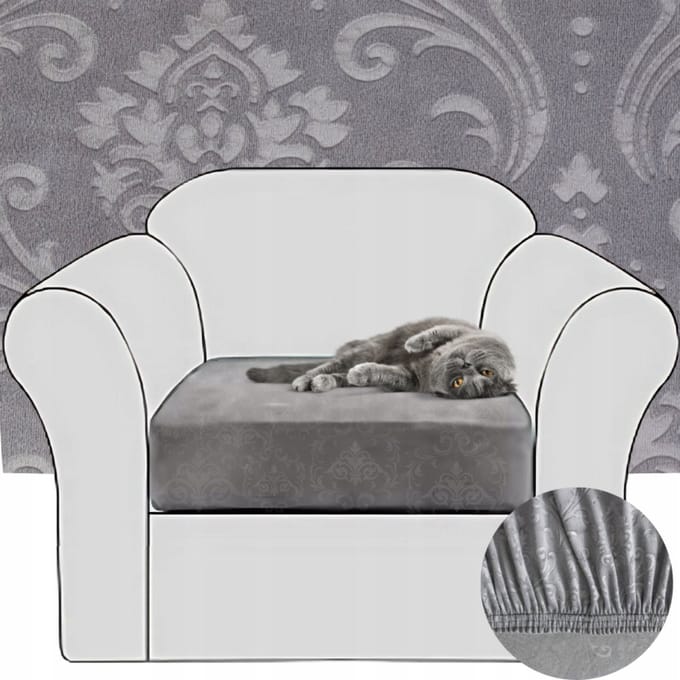Elastische Sofahoes in Velours met Ornament - Bescherming & Stijl