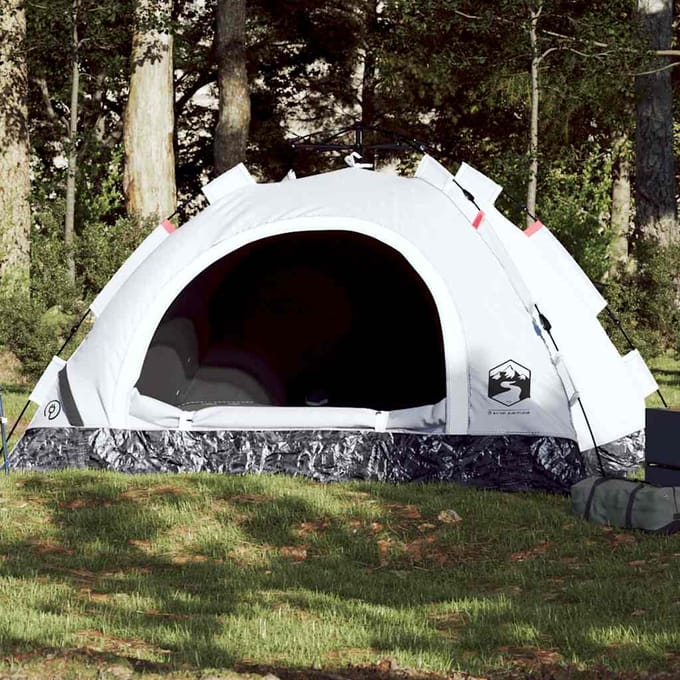 vidaXL - Tent - 2-persoons - snelontgrendeling - verduisterende - stof - wit