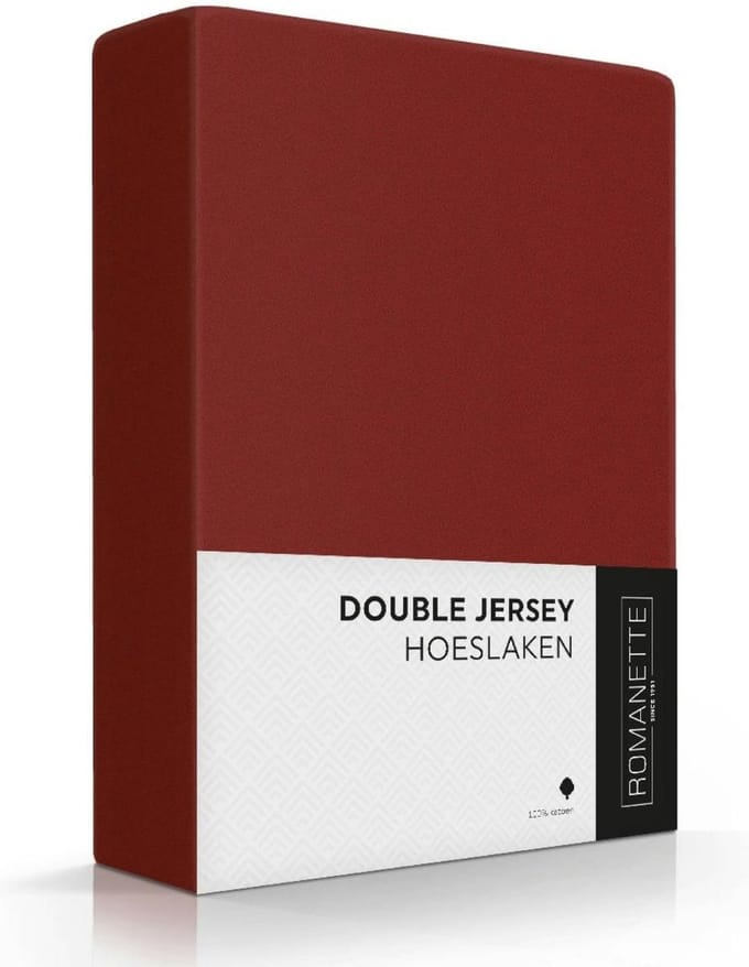 Luxe Dubbel Jersey Hoeslaken - Bordeaux