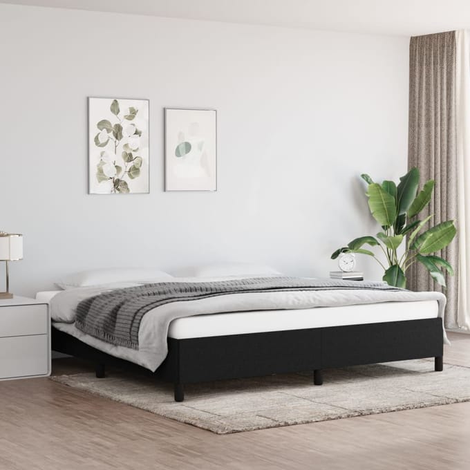 vidaXL - Bedframe - zonder - matras - stof - zwart - 200x200 - cm