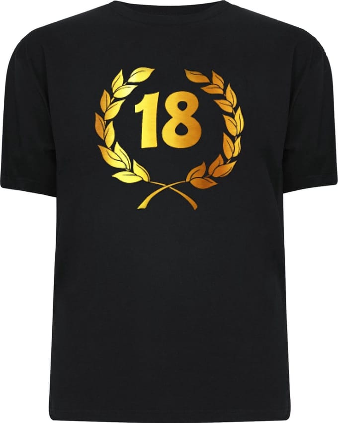 Gouden Krans T-Shirt - 18 jaar (maat xl)