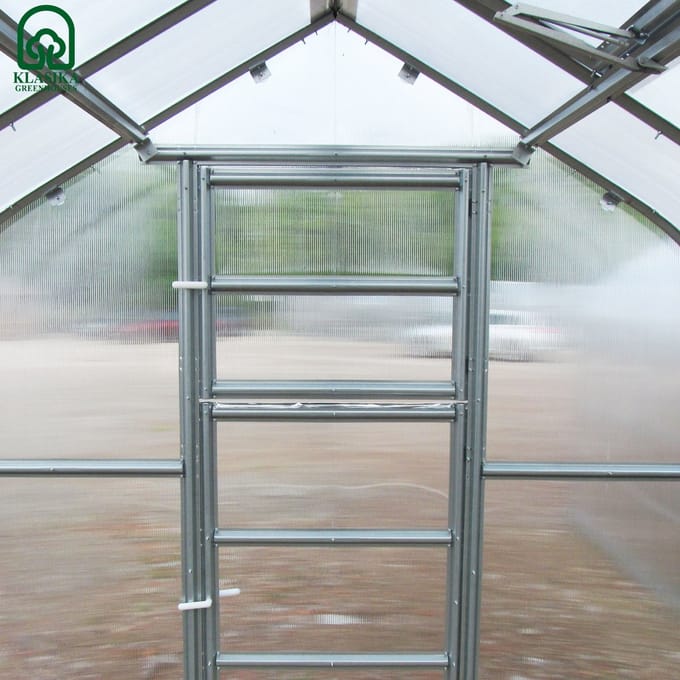Tuinkas KLASIKA Standard PREMIUM, 2,5m x 6m, 6 mm polycarbonaatbekleding met 3 automatische dakramen