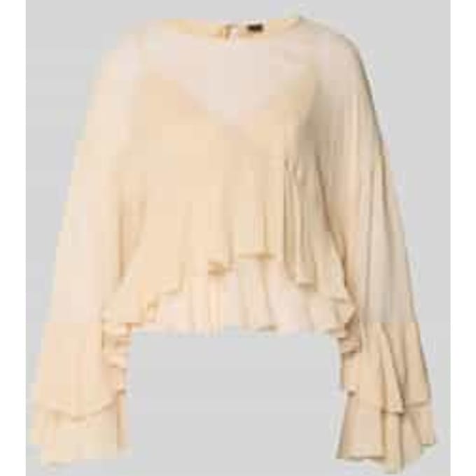 Slim fit blouse met lange mouwen van pure viscose model 'BLEJA'