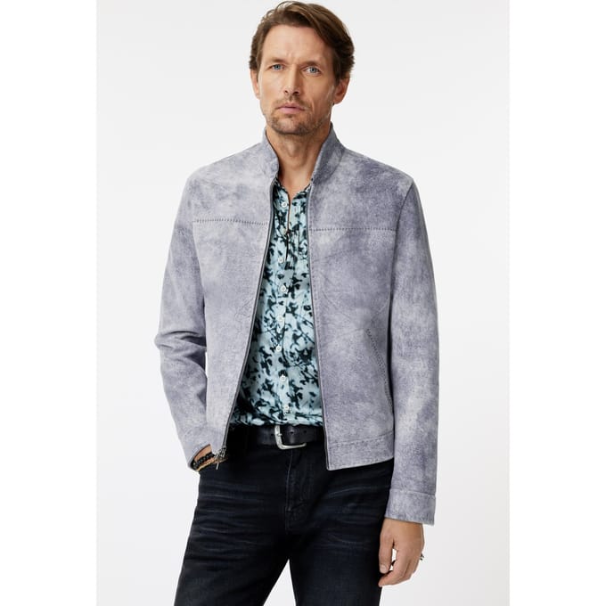 John Varvatos Slim Fit Zip Front Jacket With Artisan S Hibiscus Größe: 48 | Leichte Jacken Outlet | Herren | Weiß