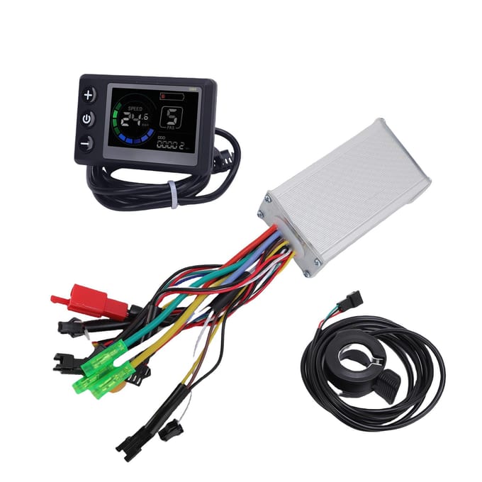 Elektrische Controller Kit voor Scooter Fiets Waterdicht Borstelloze Motor 36V48V 17A 3 Modi met LCD black