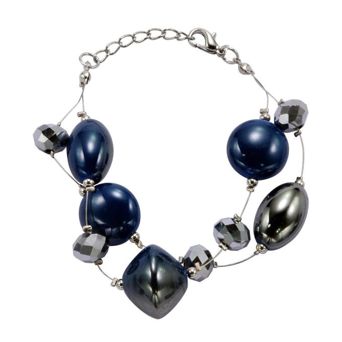 Behave - Armband met blauwe glaskralen - Elegant avondaccessoire dames