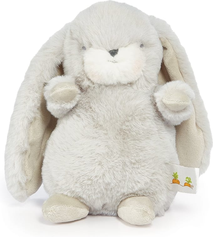 Bunnies By The Bay Nibble Konijn - Knuffeldier - Geborduurde details - S - 20 cm - Grijs