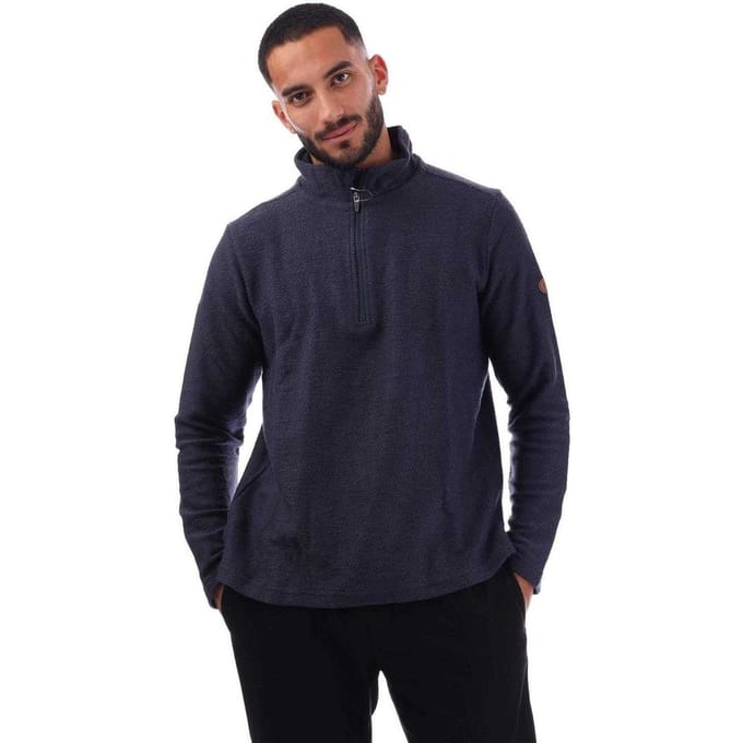 Trespass Heren Textured Knit Half Zip Fleece Top (Marine)