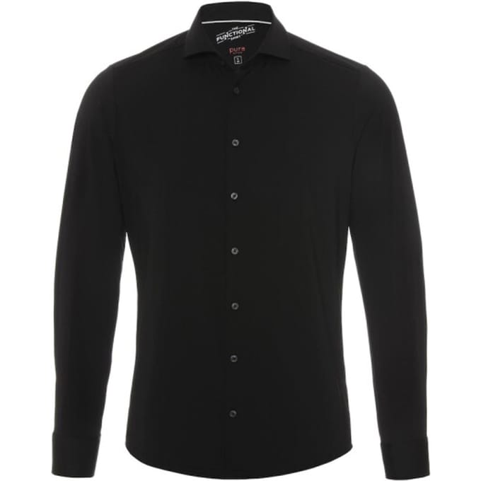 Pure The Functional Shirt Zwart - Maat 43 - Heren - Overhemden Formeel