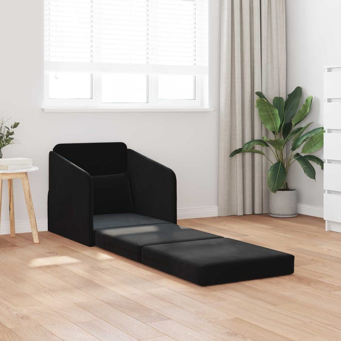 vidaXL Slaapbank Zwart 65 x 80 x 83 cm Fluweel