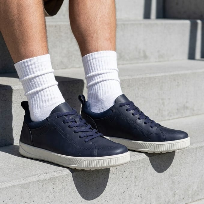Ecco Ecco Byway Sneakers blauw Leer