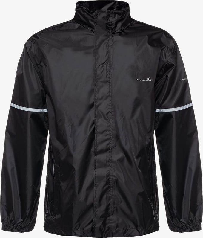 Mountain Peak dames/heren regenjas - Zwart - Met capuchon - Ritssluiting - Maat S