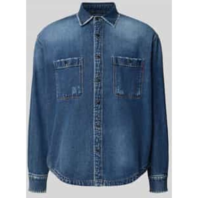 Regular fit jeanshemd met viscose