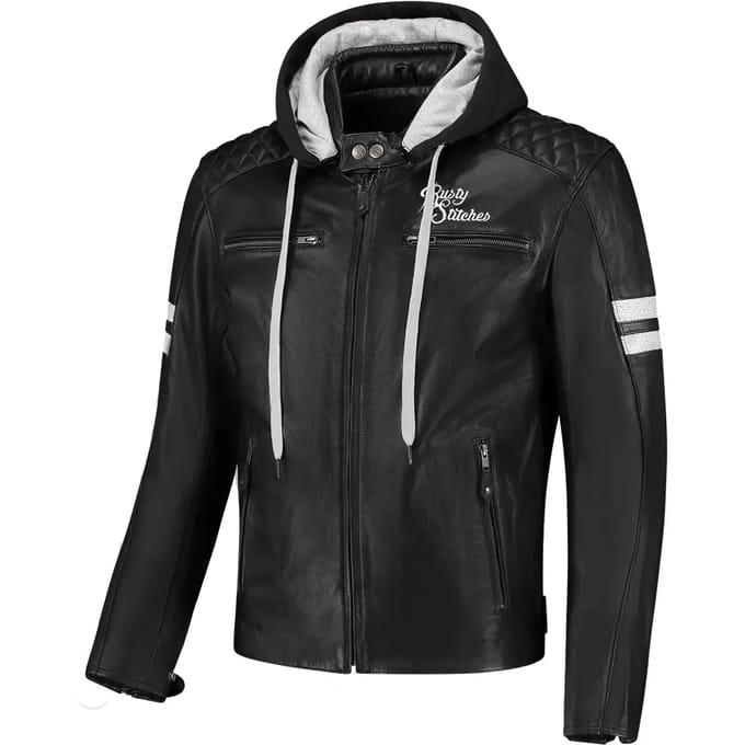 Motorcycle leren jack met capuchon Rusty Stitches Jack Jari V2