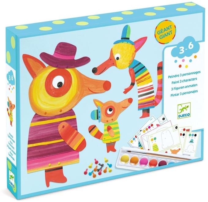 Djeco schilderen knutselset vossenfamilie - FSC MIX - creatieve activiteit.