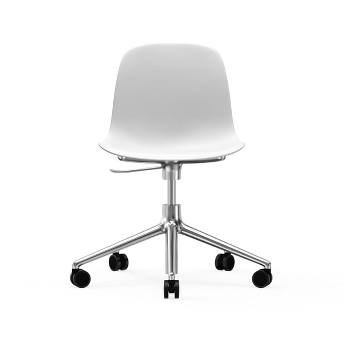 Normann Copenhagen - Form Draaistoel met wielen - aluminium - wit