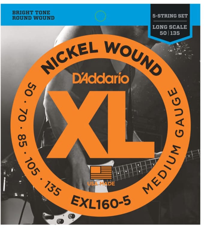 D'Addario EXL160-5 Basgitaar Snares 5-snarig 50-135