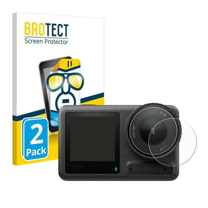 BROTECT - Screenprotector voor DJI Osmo Action 4 (Lens) - Folie Beschermfolie transparant 2 Stuks