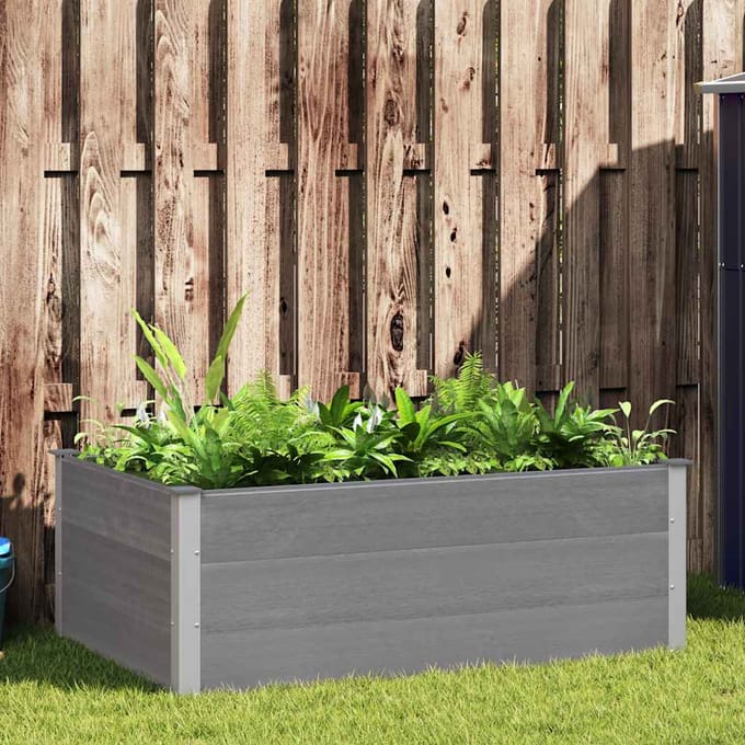 vidaXL - Plantenbak - verhoogd - 150x100x54 - cm - HKC - grijs