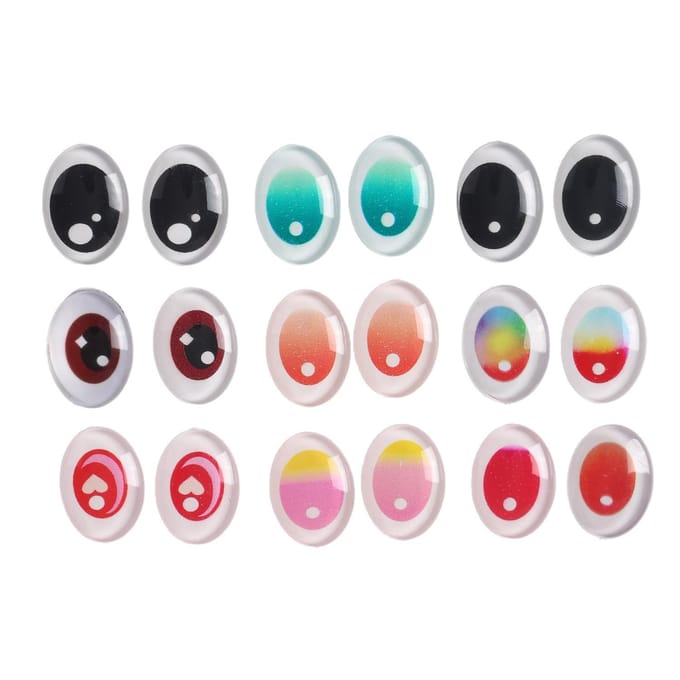 18 stuks Labubu Pop Glazen Oogpleisters Simulatie Accessoires Voor DIY Knutsel Ogen Vervanging white