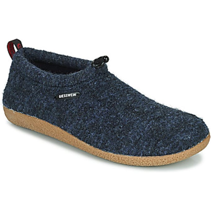 Pantoffels scheerwollen walkmateriaal Van Giesswein blauw