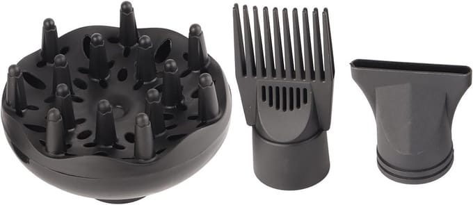 Haardroger Diffuser Opzetstuk - Professionele Haarstyling - Krullen Stylen - Hittebestendig ABS - 3 Delig - Zwart
