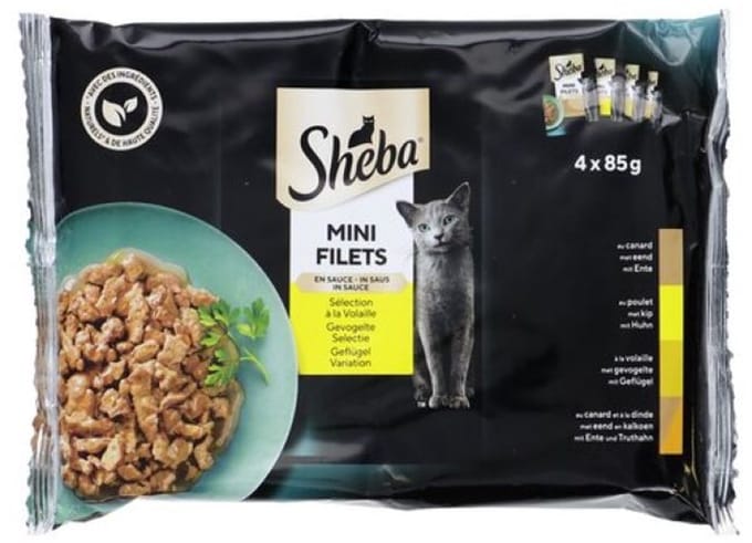3x sheba Mini filets in saus gevogelte selectie 4x 85g