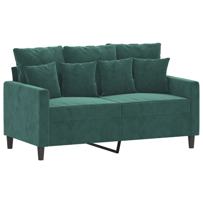 vidaXL - 3-delige - Loungeset - met - kussens - fluweel - donkergroen