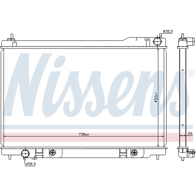 Radiator, motorkoeling NISSENS 68118