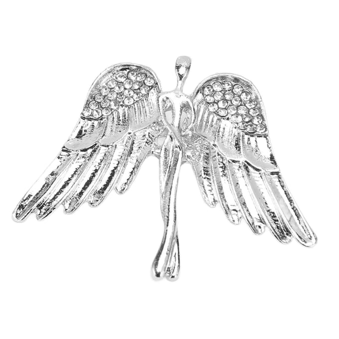 Engel Broche Speld Legering Strass Kraagspeld Jas Trui Decoratieve Accessoires Zilver gray