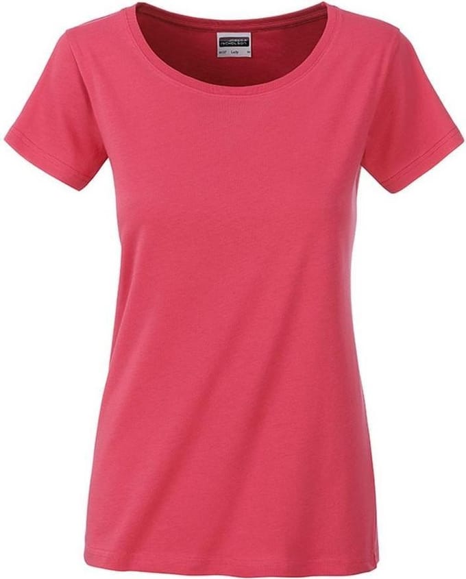 James and Nicholson Dames/dames Basic Organic Katoenen T-Shirt (Framboos)