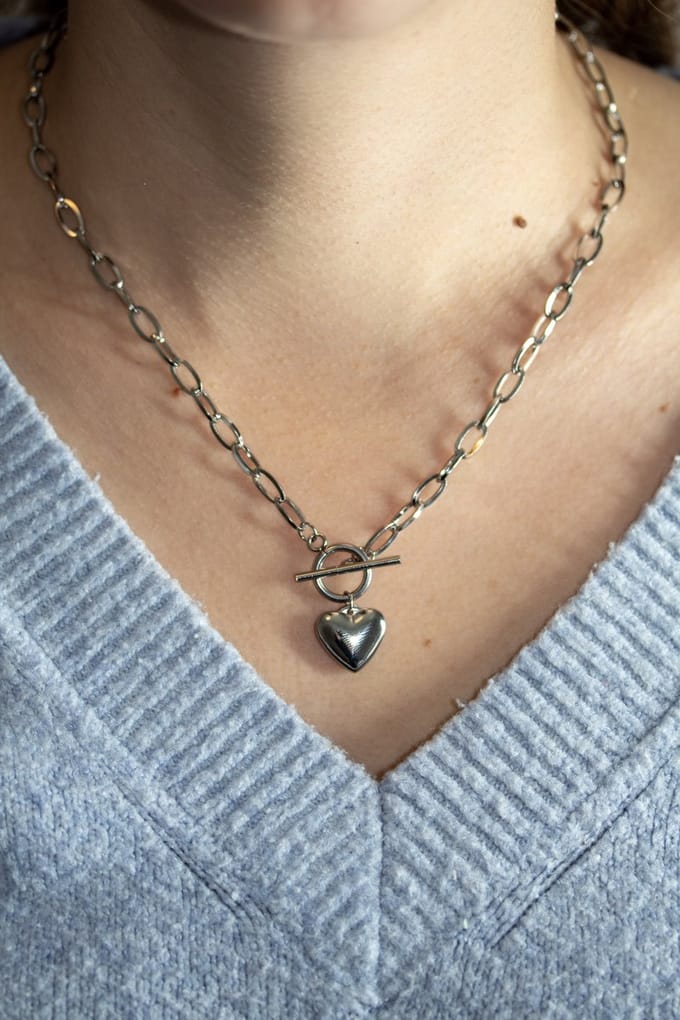 Hart pendant Premium Stainless Steel ketting | zilverana | dames ketting | collier