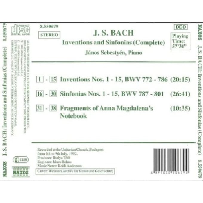 Janos Sebestyen - J.S. Bach: Inventions & Sinfonias (CD)