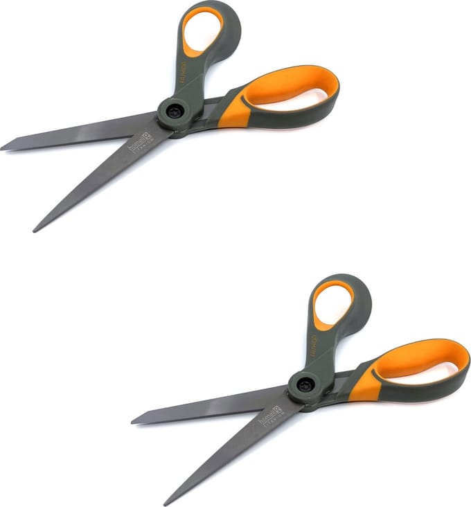 HOMEIJ schaar - Multifunctionele schaar - 22 cm - Softgrip - Titanium gecoat - Zeer goede kwaliteit - 2 stuks