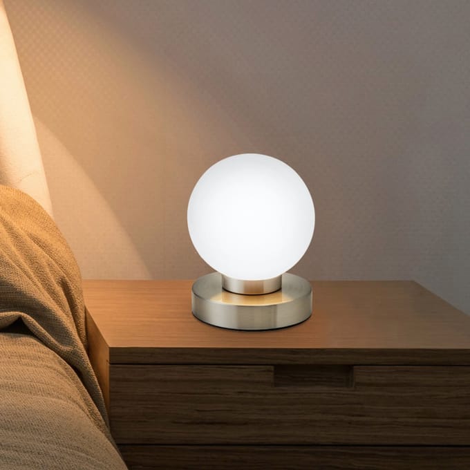 B.K.LICHT - Tafellamp - dimbaar bedlamp - tafellamp woonkamer met glas - E14 fitting - h: 15.7cm
