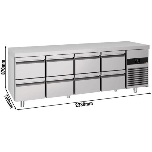 GGM Gastro Kühltisch PREMIUM - 2330x700mm - mit 8 Schubladen