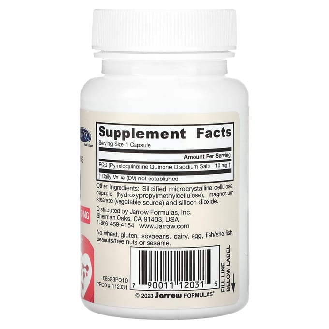 Jarrow Formulas, PQQ, 10 mg, 30 gélules