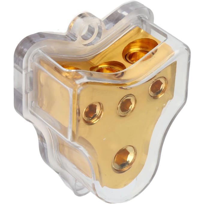 3-Weg Stroomverdeelblok Metaal Universele Audio Stroomzekeringhouder voor Auto Audio white