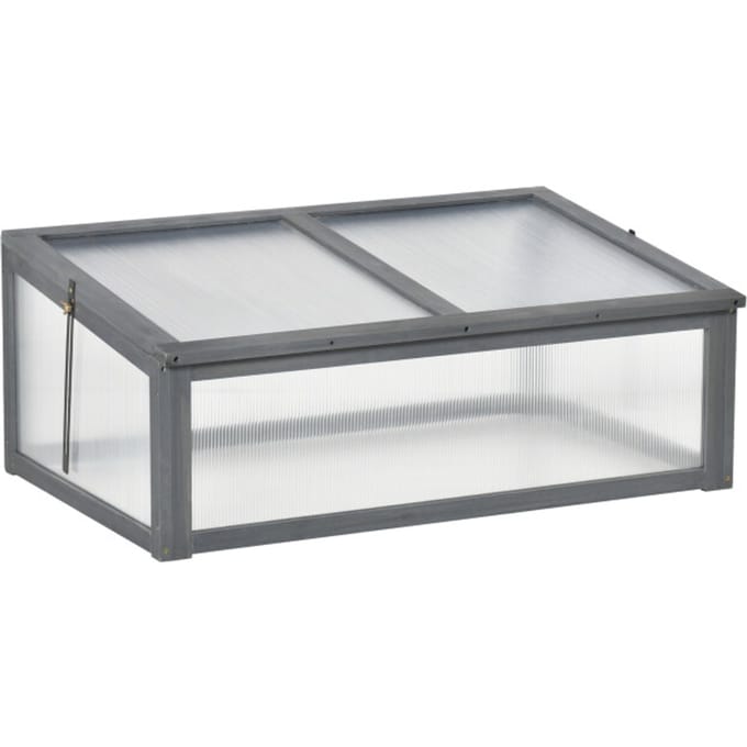 4goodz Outsunny houten mini kweekbak 100x65x40 cm, moestuin met deksel