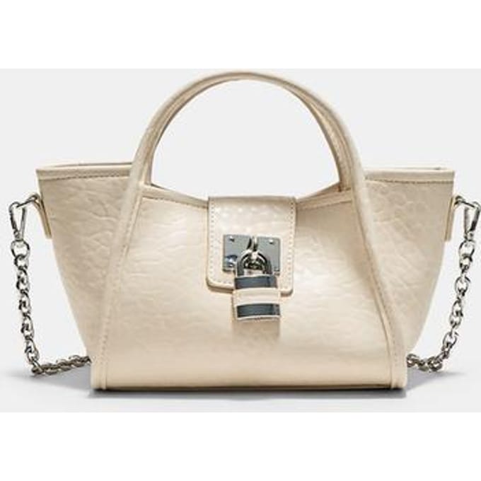 Stradivarius Mini-schoudertas met hangslot  Ecru OS
