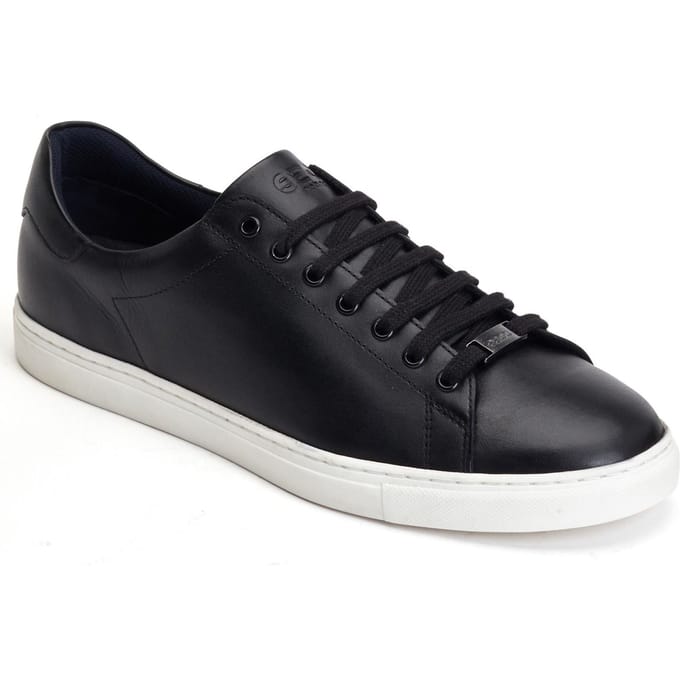 Base London Tucker Leer Heren Zwart Trainers